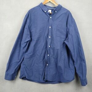 Alex Vando Shirt Mens 2XL Blue Cotton Button Down Long Sleeve Preppy Outerwear